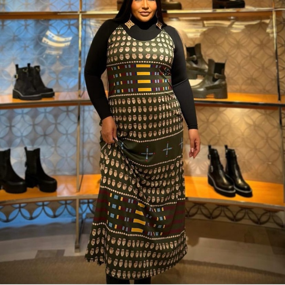 Lauren Good Day Lanes & Ivories Slip Dress NWT XL